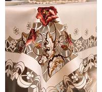 Nappe brodée pour salle à manger, mariage, couverture florale 145 x 145 cm, carré, tissu de maison, housse de chaise élégante, parfaite pour les événements et les fêtes