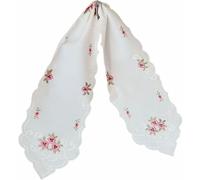Nappe Broderie Roses Fleurs Printemps Chemin de table 25 x 160 cm