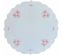 Nappe Broderie Roses Fleurs Printemps Chemin de table 60 cm rond