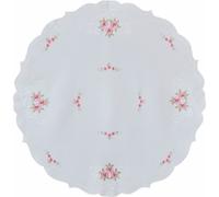 Nappe Broderie Roses Fleurs Printemps Chemin de table 85 cm rond