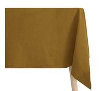 Nappe carré 100% coton lavé 160x160 cm HONO marron foin finition point bourdon
