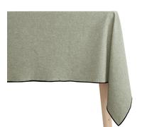 Nappe carré 100% coton lavé 160x160 cm HONO vert opale finition point bourdon