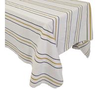 Nappe carré 160x160 cm HOSHI en coton fil teint à rayures vert Jasmin