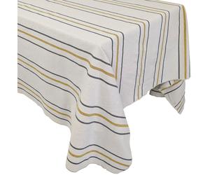 Nappe carré 160x160 cm HOSHI en coton fil teint à rayures vert Jasmin