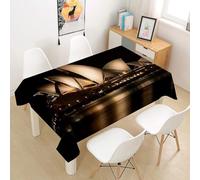 Nappe Carrée 140x140 cm Motif Australia 3D Nappe de Table Australie Tissu Polyester Anti-Taches pour Intérieur Extérieur Jardin Cuisine et Fête 465v