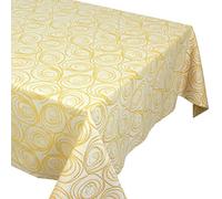 Nappe carrée 150x150 cm Jacquard 100% coton SPIRALE jaune citron
