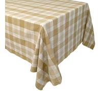 Nappe carrée 160x160 cm collection NESS en coton fil teint à carreaux jaune houblon