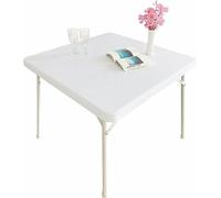 Nappe carrée à bords élastiques de couleur unie - 100 x 100 cm - Blanc - Décoration de table de salle à manger - Accessoire de décoration d'intérieur - Parfait pour les fêtes et un usage quotidien