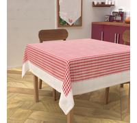 Nappe Carrée Anti-Tâches En Coton 140x140 Cm Vichy, Par Soleil D'ocre