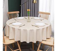 Nappe carrée beige épaisse et infroissable - Plusieurs tailles - Parfaite pour les événements de salle à manger et la décoration de la maison - 180 cm de diamètre également disponible en ronde.