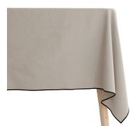 Nappe carrée coton 160x160 cm HONO beige Chanvre finition point bourdon