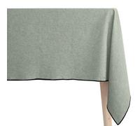 Nappe carrée coton 160x160 cm HONO vert Lichen finition point bourdon