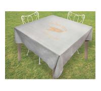 Soleil d'ocre 814692 BAGUETTE Nappe carrée Coton Gris 180 x 180 x 1 cm