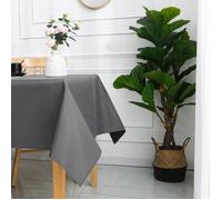 Home Maison - Nappe Carrée Enduite Antitache - 100% Polyester - Déperlant - pour Table Cuisine ou Jardin - Ourlet Qualitatif - Facile Entretien - Ø180 x 180 cm - Gris Clair