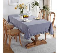 Nappe carrée grise 140 x 140 cm en coton de couleur unie moderne pour salle à manger, décoration d'intérieur, parfaite pour les fêtes et un usage quotidien