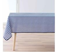 Nappe Carrée Infroissable Vichy Bleu Antitache 150x150 cm