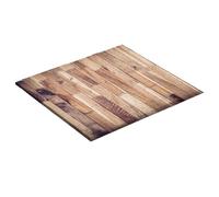 Nappe carrée nappe carrée imitation bois marron ajustée imperméable en polyester protection antidérapante pour table de jeu avec bord élastique convient aux tables carrées de 101, 6 cmx101, 6 cm