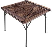 Nappe carrée rustique, porte de grange en bois dans la pierre, design vintage d'architecture rurale, convient pour table basse carrée, convient pour table carrée de 40,6 x 40,6 cm, marron