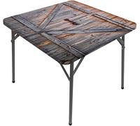 Nappe carrée rustique, vieille porte de garage en bois, image d'œuvre d'art de style ferme amérindienne, convient pour table basse carrée, convient pour table carrée de 40,6 x 40,6 cm, marron pâle et