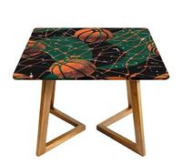 Nappe carrée vintage en filet de basket-ball avec bords élastiques - Motif ballon de sport - Étanche - Pour salle à manger, mariage, fête, pique-nique - 170 cm