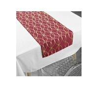 Nappe & Chemin de Table "Elipsa" 140x250cm Blanc & Rouge