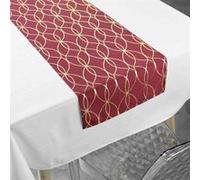 Nappe & Chemin de Table "Elipsa" 140x250cm Blanc & Rouge Blanc G