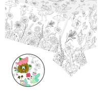 Nappe Coloriage Papillons,137x274cm Nappe à Colorier pour Enfants,Nappe Poster Géant avec Feutres de Coloriage Nappe en Papier Table à Colorier pour Enfant Filles Garçons Fête Anniversaire