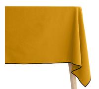 Nappe coton 160x250 cm HONO jaune Curry finition point bourdon