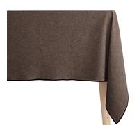 Nappe coton 160x250 cm HONO marron Schiste finition point bourdon