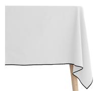 Nappe coton 160x300 cm HONO blanc Naturel finition point bourdon