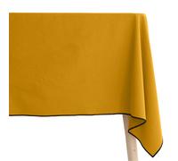 Nappe coton 160x300 cm HONO jaune Curry finition point bourdon