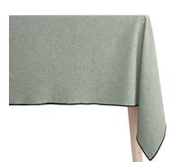 Nappe coton 160x300 cm HONO vert Lichen finition point bourdon