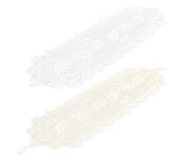 Nappe Creuse en Dentelle 2 Pièces, Décoration De Table, Accessoires De Meubles, Décoration De La Maison, Nappe Basse, Nappe en Dentelle, Set De Table en Dentelle (Blanc)