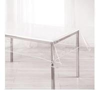 Nappe Cristal ""Garden"" 140x240cm Transparent & Blanc