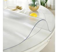 Nappe Cristal Transparent Ronde 1.5 mm épaisse Protection de Table Ronde Transparente PVC Film de Table Transparent Facile à Nettoyer(Givré,45 cm)