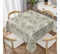 Nappe D’été Lavable Feuilles - Motif Formes Abstraites - Nappes de Minimaliste Naturel Imperméables Anti Tache Infroissables - Pour Fête Dîner de Famille Décoration de Table 110x110 cm Carrée AF76
