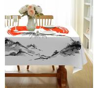 Nappe D’été Lavable Mont Fuji - Motif Japon - Nappes de Encre de Chine Traditionnel Imperméables Anti Tache Infroissables - Pour Fête Dîner de Famille Décoration de Table 70x55 cm Rectangulaire AF90