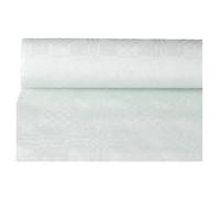 Papstar - 1 x Nappe damassée 50 m x 1 m Blanc
