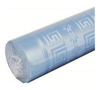 Nappe damassée - SMIFFY'S - 1,20 m x 6 m - Bleu ciel - Rectangulaire - Motif damassé