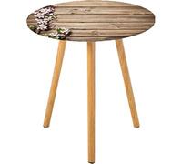 Nappe d'appoint ronde rustique, branche d'arbre à fleurs printanières sur image de verger en bois vieilli, convient pour salon, chambre à coucher, petit espace, convient pour table ronde de 30,5 cm,
