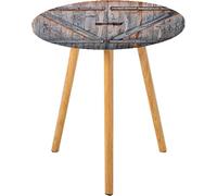 Nappe d'appoint ronde rustique, vieille porte de garage en bois, image d'œuvre d'art de style ferme amérindienne, convient pour le salon, la chambre, le petit espace, convient pour une table ronde de