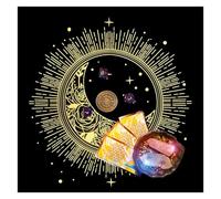 Nappe d'autel - Tapis de luxe en velours avec designs ésotériques - Parfait pour les lectures de tarot, les mises en page de cristal et les pratiques rituelles - Tissu de sorcière décoratif pour la