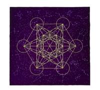 Nappe De Cartes De Tarots Metatrone Cub Grille De Cristal, Astrologie Divination Autel Velours Tissu De Jeu De Société, Tapis De Cartes 60x60cm