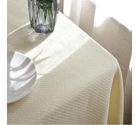 Nappe De Coton Rectangulaire, Couverture De Table ImperméAble De Style Rural, Machine Lavable Applicable à Salle De Cuisine, DîNer De FêTe(White,150x210cm)