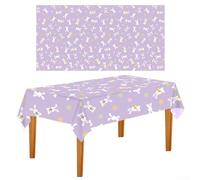 Nappe de fête de Pâques rectangulaire en plastique pour rassemblements de printemps, brunch, événements et chasse aux œufs (Pâques n° 6, 137 x 229)