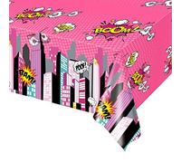 Nappe de fête de super-héros pour filles, 130 x 220 cm, rose - Nappe de fête en plastique Marvel Avengers pour enfants filles - Décorations de table sur le thème des super-héros