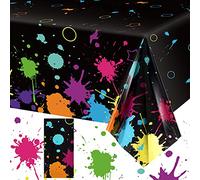 Nappe de fête fluorescente - 274 x 137 cm - Jetable en plastique - Pour fête d'anniversaire - Lumière noire - Fournitures de fête (1 pièce)