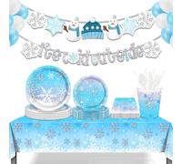 Nappe de fête jetable sur le thème des flocons de neige, décorations d'anniversaire sur le thème de la glace et de la neige, cadeaux pour enfants, fournitures pour baby shower 20pcs Latex Balloons