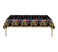 Nappe de fête pour le réveillon du Nouvel An 2026, nappe Happy New Year noir or jetable pour table, décoration de table pour le réveillon du Nouvel An, nappes de table pour feux d'artifice de table