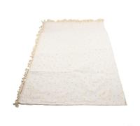 Nappe de jardin en coton mélangé - Résistante aux intempéries et aux UV - Conçue pour une utilisation en intérieur et en extérieur avec pompons décoratifs - Motif marguerites - 140 x 200 cm